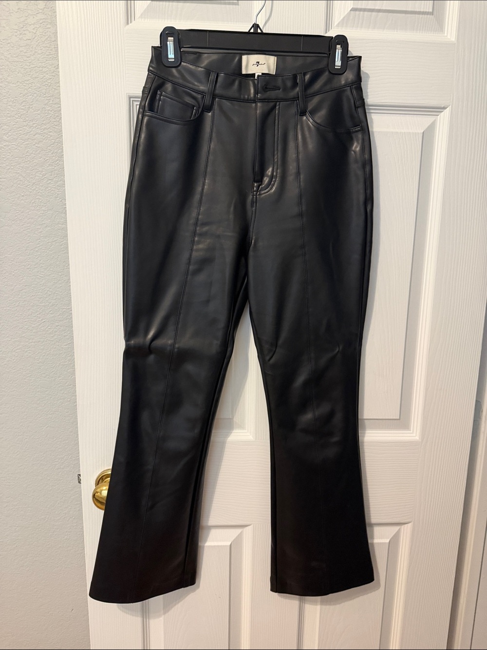 Leather Black High-Rise Pants